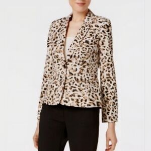 CALVIN KLEIN | Leopard Print Women's Blazer Jacket | Size 6